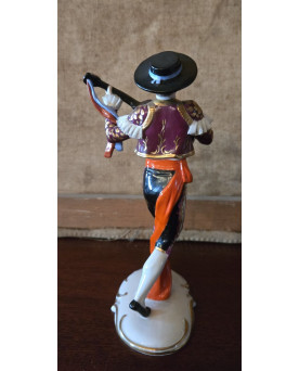 Le village de 58 brocanteurs - Sujet en porcelaine – Couple galant & musicien - esprit Romantique