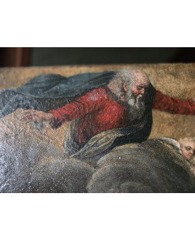 Le village de 58 brocanteurs - École italienne de la fin du XVIe siècle La Crucifixion avec Saint en prière
