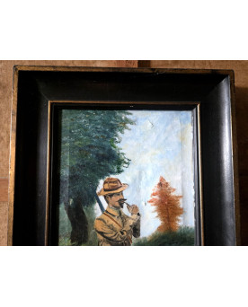 Le village de 58 brocanteurs - Huile sur toile – Scène de chasse – Signée L. PARIZE - début XXeme
