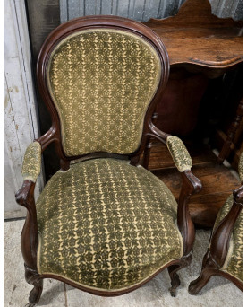 Le village de 58 brocanteurs - Paire de fauteuils cabriolet anciens – Style Louis-Philippe – XIXe siècle