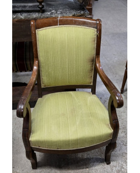 Le village de 58 brocanteurs - Fauteuil Empire en acajou – XIXe siècle