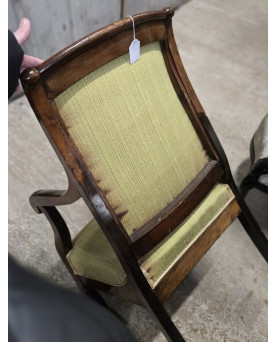 Le village de 58 brocanteurs - Fauteuil Empire en acajou – XIXe siècle