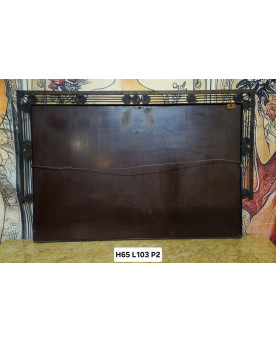 Le village de 58 brocanteurs - Grand miroir époque Art Déco en fer martelé – Décor géométrique à rosaces