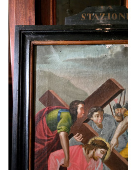 Le village de 58 brocanteurs - Chemin de Croix – Huile sur toile – Fin XVIIIe / Début XIXe siècle (B)