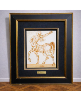 Le village de 58 brocanteurs - Salvador Dalí – Centaure (gravure à la sanguine), Divine comédie - numéroté 136/490