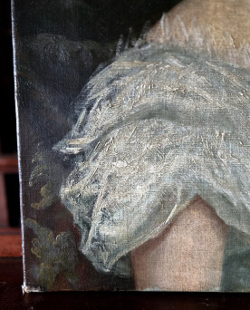 Le village de 58 brocanteurs - Portrait de jeune femme au collier de perles – Huile sur toile – Époque XIXe
