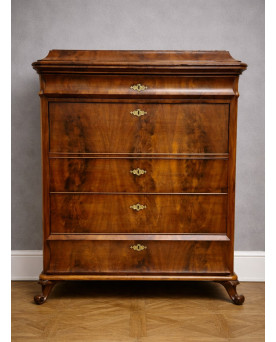Le village de 58 brocanteurs - Secrétaire / scriban époque Bieidermeier en acajou flammé – XIXe siècle