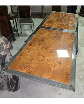 Le village de 58 brocanteurs - Table à allonges design – La Metal Arredo, Paderno Dugnano (Milano) – Années 1970