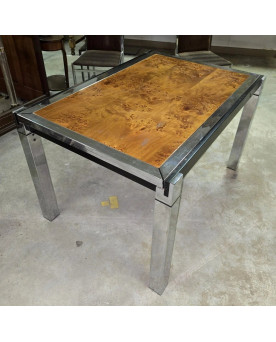 Le village de 58 brocanteurs - Table à allonges design – La Metal Arredo, Paderno Dugnano (Milano) – Années 1970