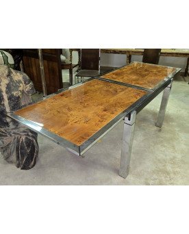 Le village de 58 brocanteurs - Table à allonges design – La Metal Arredo, Paderno Dugnano (Milano) – Années 1970