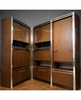 Le village de 58 brocanteurs - Meuble scandinave en deux modules – Palissandre et métal chromé – Suède « Uppenkamp Wohnmöbel »