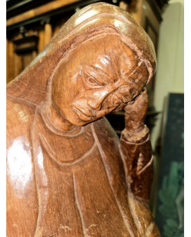 Le village de 58 brocanteurs - Sculpture en bois massif – Sujet religieux – H. 40 cm