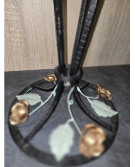 Le village de 58 brocanteurs - Lampe de table Art Déco – fer forgé et opaline blanche – H 58 cm