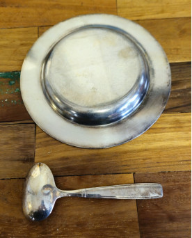 Le village de 58 brocanteurs - Christofle – Service à bouillie / porridge en métal argenté – Coffret d’origine –