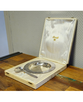 Le village de 58 brocanteurs - Christofle – Service à bouillie / porridge en métal argenté – Coffret d’origine –