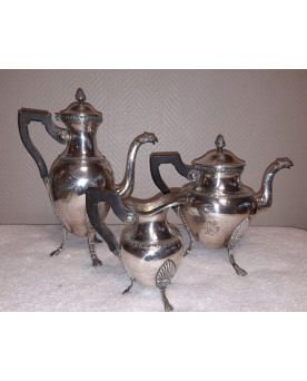Le village de 58 brocanteurs - service 3 piéces Empire en métal argenté