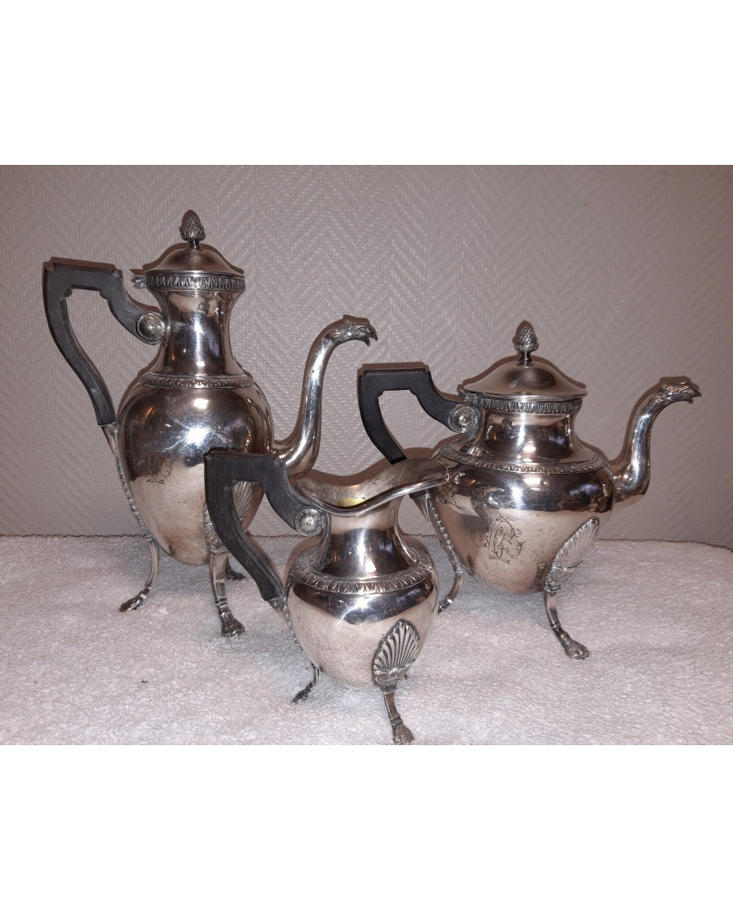 Le village de 58 brocanteurs - service 3 piéces Empire en métal argenté