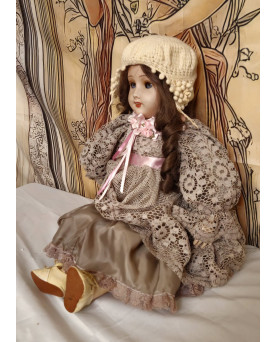 Le village de 58 brocanteurs - Grande poupée ancienne UNIS France 301 – tête porcelaine – vers 1930 – yeux dormeurs – 73 cm –