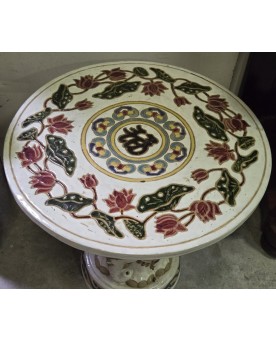 Le village de 58 brocanteurs - Asie XXeme : Table aux éléphants en céramique
