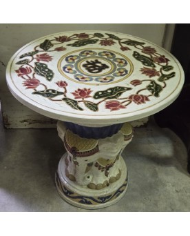 Le village de 58 brocanteurs - Asie XXeme : Table aux éléphants en céramique