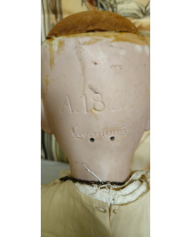 Le village de 58 brocanteurs - Très grande poupée ancienne tête porcelaine A.18M Germany – 100 cm – yeux dormeurs – vers 1930