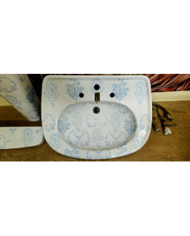 Le village de 58 brocanteurs - Ancien ensemble de salle de bain en porcelaine de Paris – décor bleu - style Louis XV-XVI