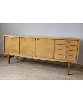 Le village de 58 brocanteurs - Buffet en enfilade Roger Landault – design français années 1950 – meuble vintage moderniste
