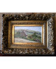 Le village de 58 brocanteurs - Huile sur panneau – Paysage Provencal rural animé - XIXeme