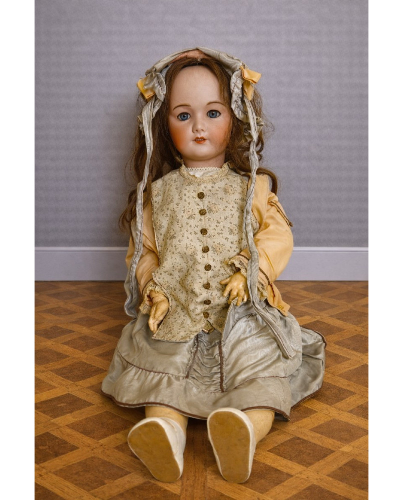 Le village de 58 brocanteurs - Grande poupée ancienne UNIS France 301 – tête porcelaine – vers 1930 – yeux dormeurs – 68 cm –