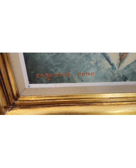 Le village de 58 brocanteurs - Portrait ancien d'homme – Huile sur toile signée René Cazassus –