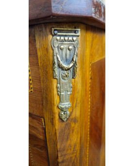 Secretaire ancien marqueté style Louis XV – plateau marbre