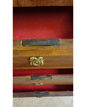 Secretaire ancien marqueté style Louis XV – plateau marbre