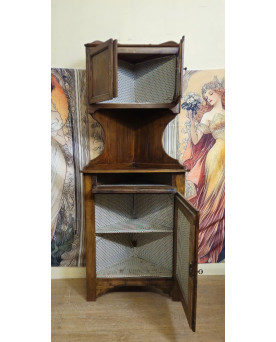 Buffet d’angle Louis Philippe en Noyer massif avec partie haute – meuble rustique - XIXeme