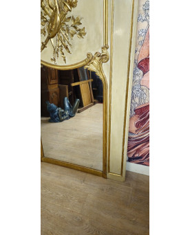 Trés trés important trumeau Louis XVI – miroir et panneau décor aux instruments de musique -