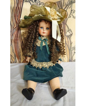 Grande poupée ancienne Global Dolls – celluloïd – 62 cm – yeux dormeurs – vers 1960 –