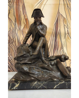 Sculpture en bronze insolite “Napoléon pensif” – Signée Lemoyne – fin XIXe