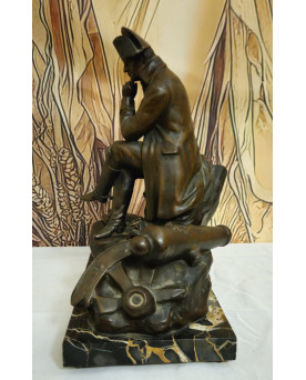 Sculpture en bronze insolite “Napoléon pensif” – Signée Lemoyne – fin XIXe