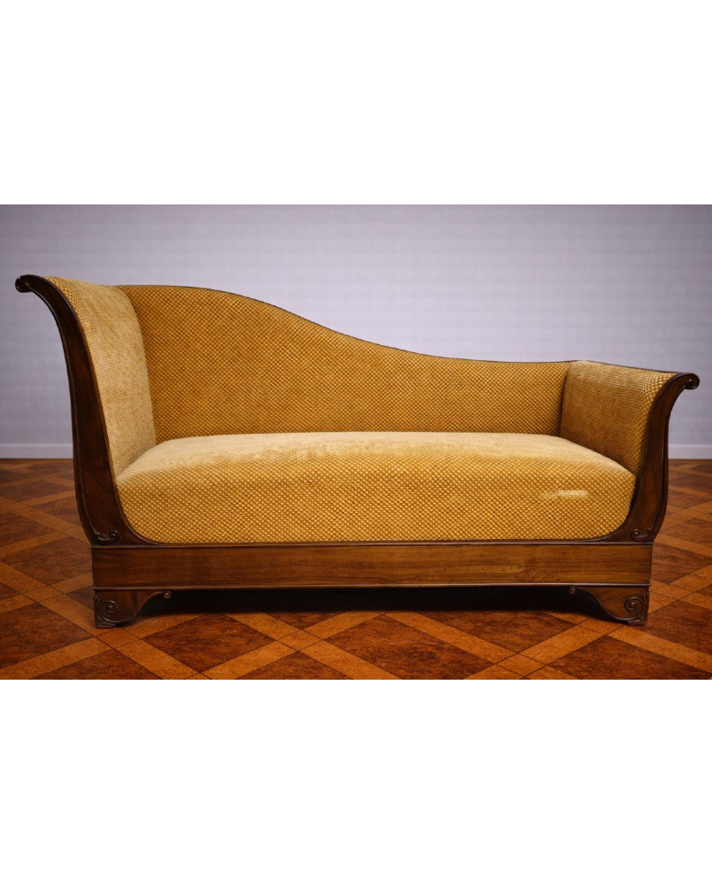 Méridienne / canapé de repos / athénienne en acajou – Époque Charles X – XIXe siècle