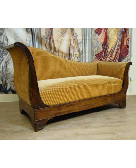 Méridienne / canapé de repos / athénienne en acajou – Époque Charles X – XIXe siècle
