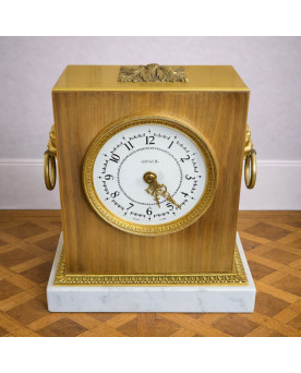 Pendule de table JAEGER – marbre et laiton doré