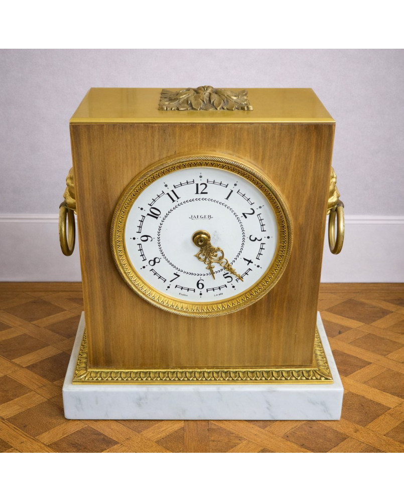 Pendule de table JAEGER – marbre et laiton doré
