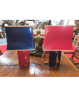 Paire de lampes de table vintage, travail Français dans le goût de la Maison Charles