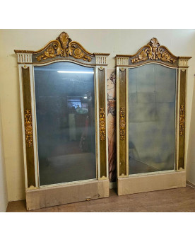 Paire de très grands miroirs trumeaux / néoclassiques – XIXe siècle / haut 234 cm