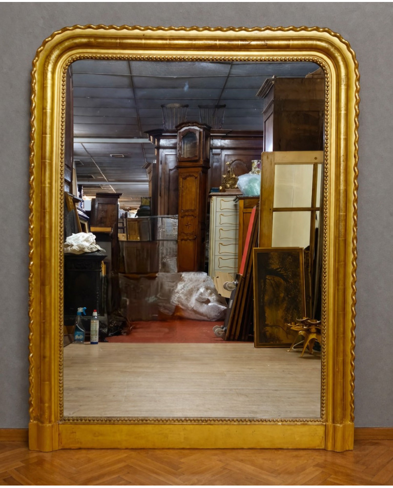 Le village de 58 brocanteurs - Miroir doré époque Louis-Philippe (XIXe siècle) / circa 1830