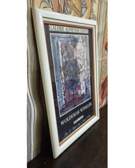Le village de 58 brocanteurs - Affiche d’exposition Woldemar Winkler – Galerie Alphonse Chave – Vence 1976 – encadrée