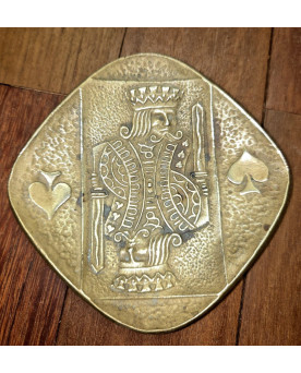 Le village de 58 brocanteurs - Coupelle / vide-poche en bronze Le Verrier – motif carte à jouer