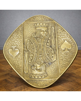 Le village de 58 brocanteurs - Coupelle / vide-poche en bronze Le Verrier – motif carte à jouer