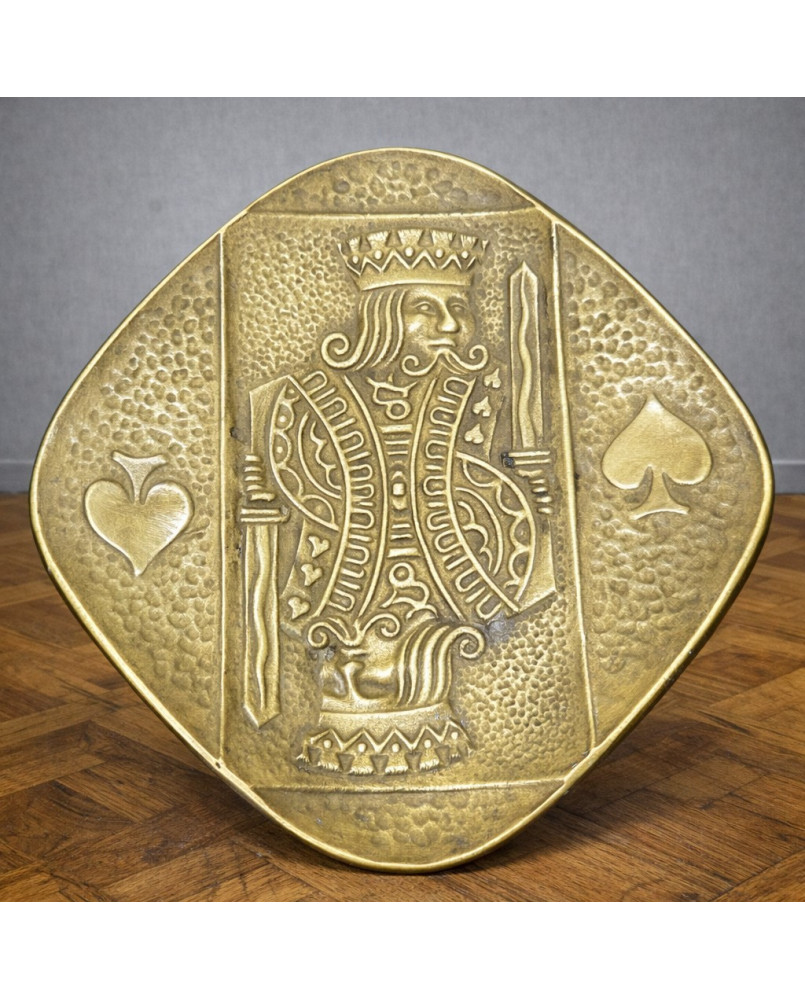 Le village de 58 brocanteurs - Coupelle / vide-poche en bronze Le Verrier – motif carte à jouer