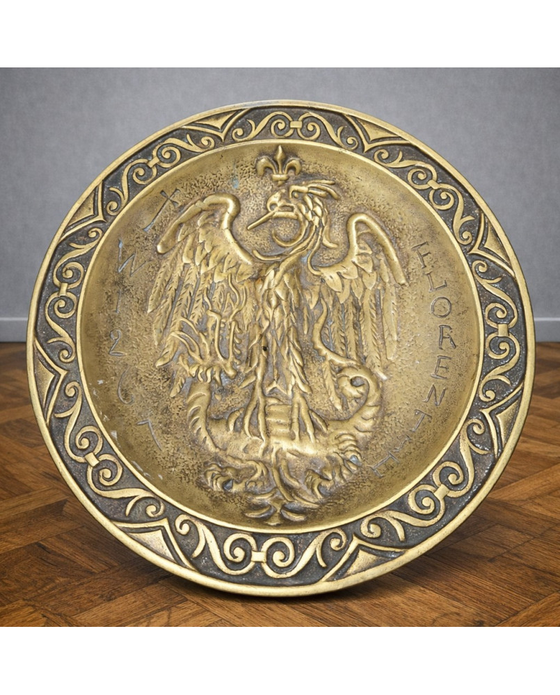Le village de 58 brocanteurs - Vide poche en bronze, signé M. Le Verrier, avec inscription BRONZE sous la base