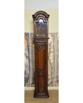 Le village de 58 brocanteurs - Ancienne gaine d’horloge époque Louis XV/ meuble de pendule de parquet en noyer massif